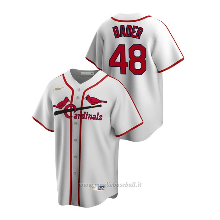 Maglia Baseball Uomo St. Louis Cardinals Harrison Bader Cooperstown Collection Primera Bianco
